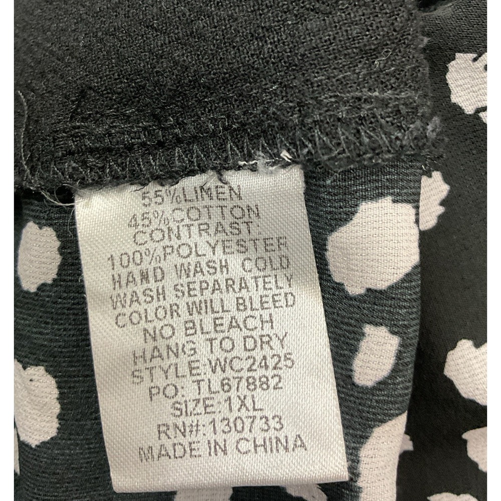 Umgee USA Black Spotted Dress Size XL RAW HEM - Picture 7 of 9